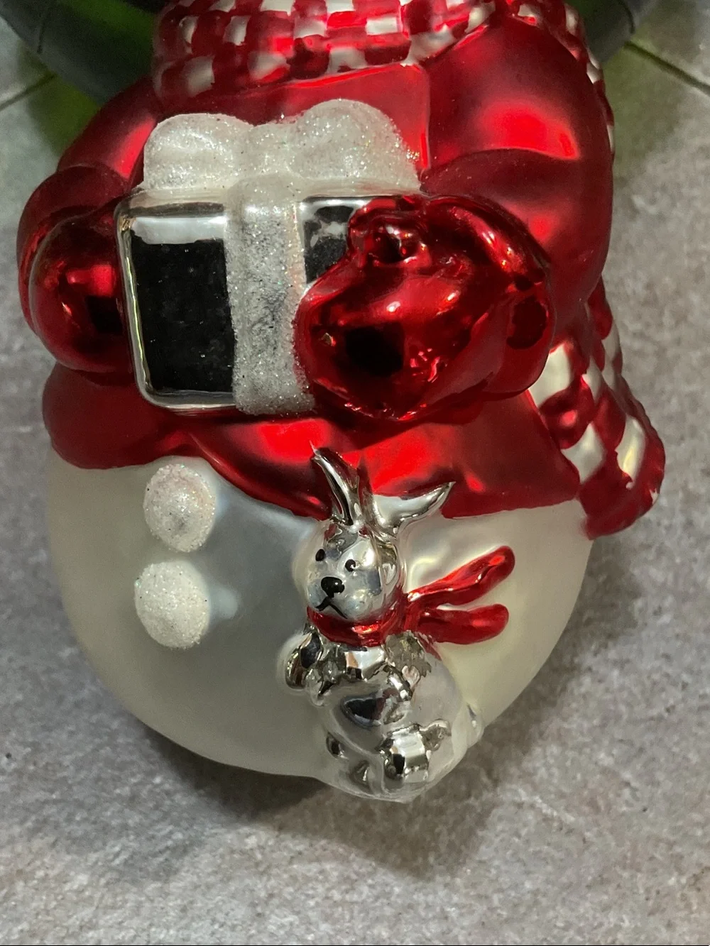 Red Snowman Holiday Ornament - Festive Home Holiday Decoration